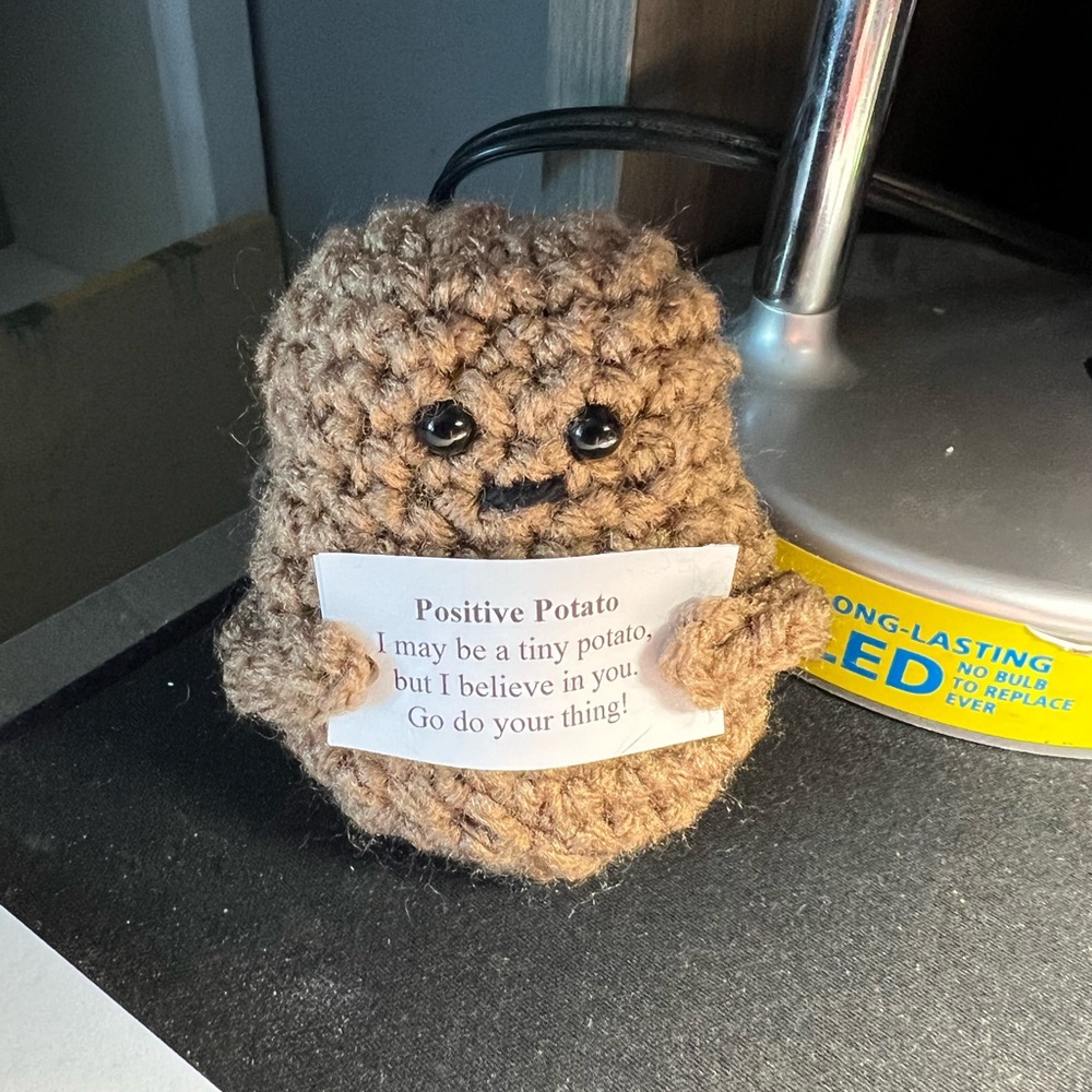 Handmade Brown Crochet positive Potato Plush